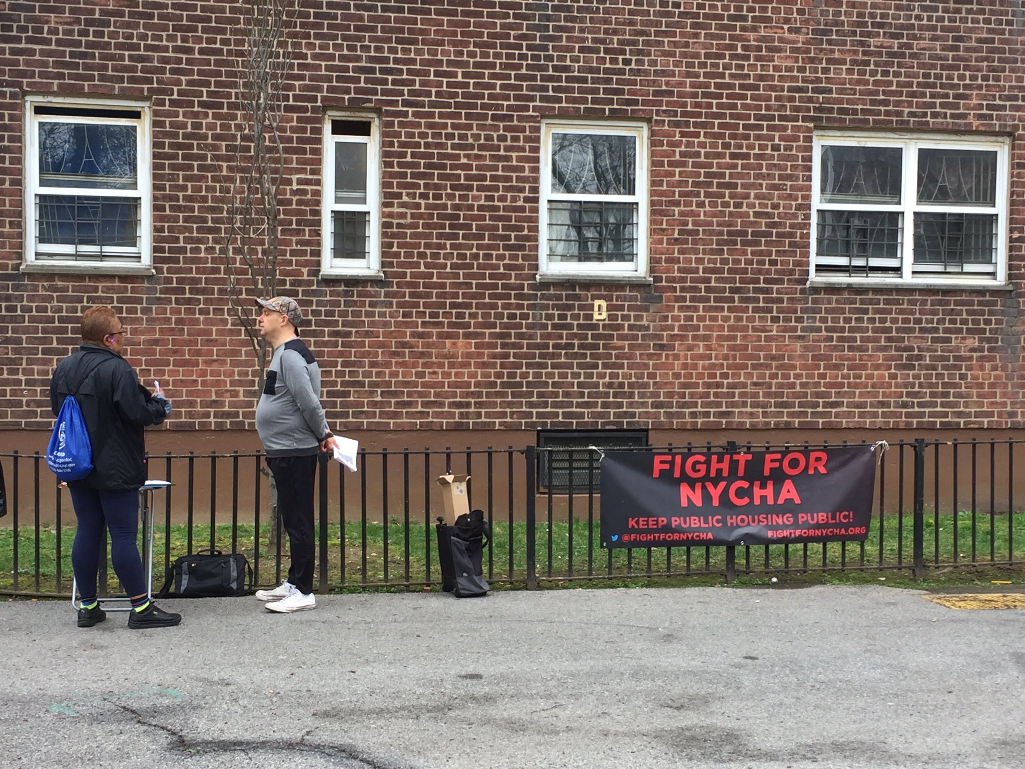 Flyering at Kingsborough Houses Fight For NYCHA
